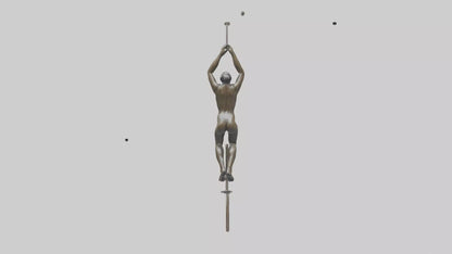 3D model Gymnast on Rings statue model VR / AR / low-poly