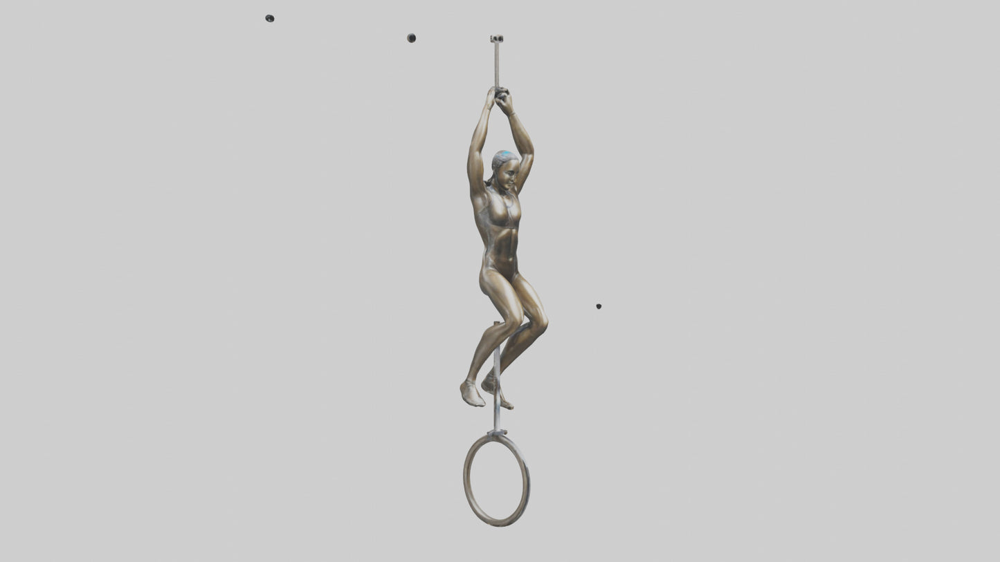 3D model Gymnast on Rings statue model VR / AR / low-poly