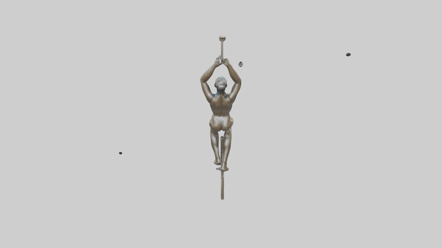 3D model Gymnast on Rings statue model VR / AR / low-poly