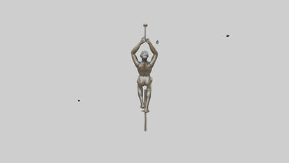 3D model Gymnast on Rings statue model VR / AR / low-poly
