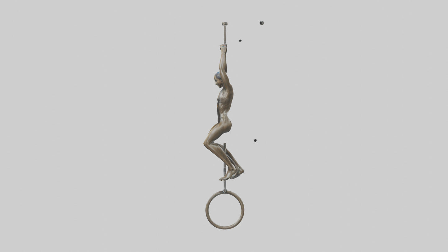 3D model Gymnast on Rings statue model VR / AR / low-poly