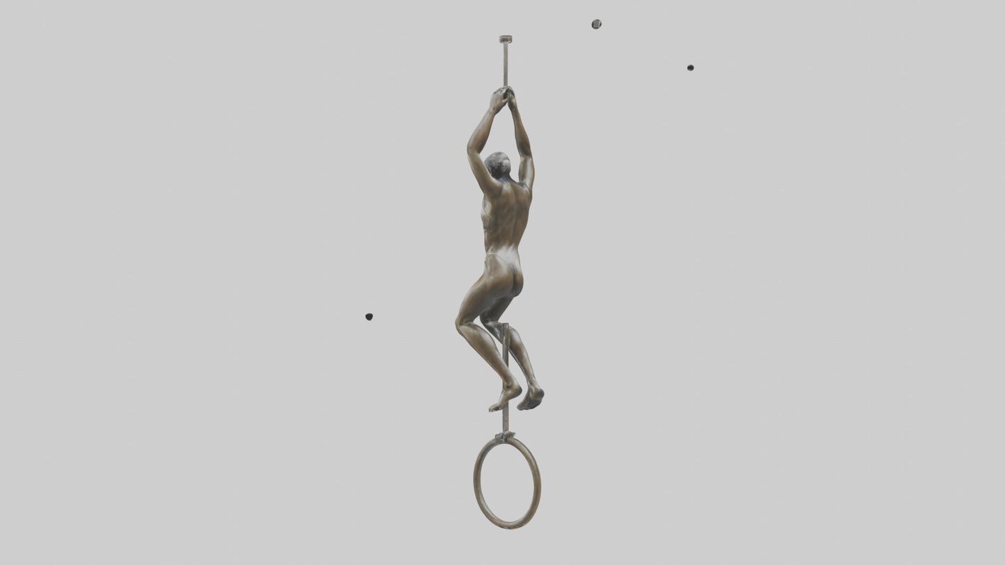 3D model Gymnast on Rings statue model VR / AR / low-poly