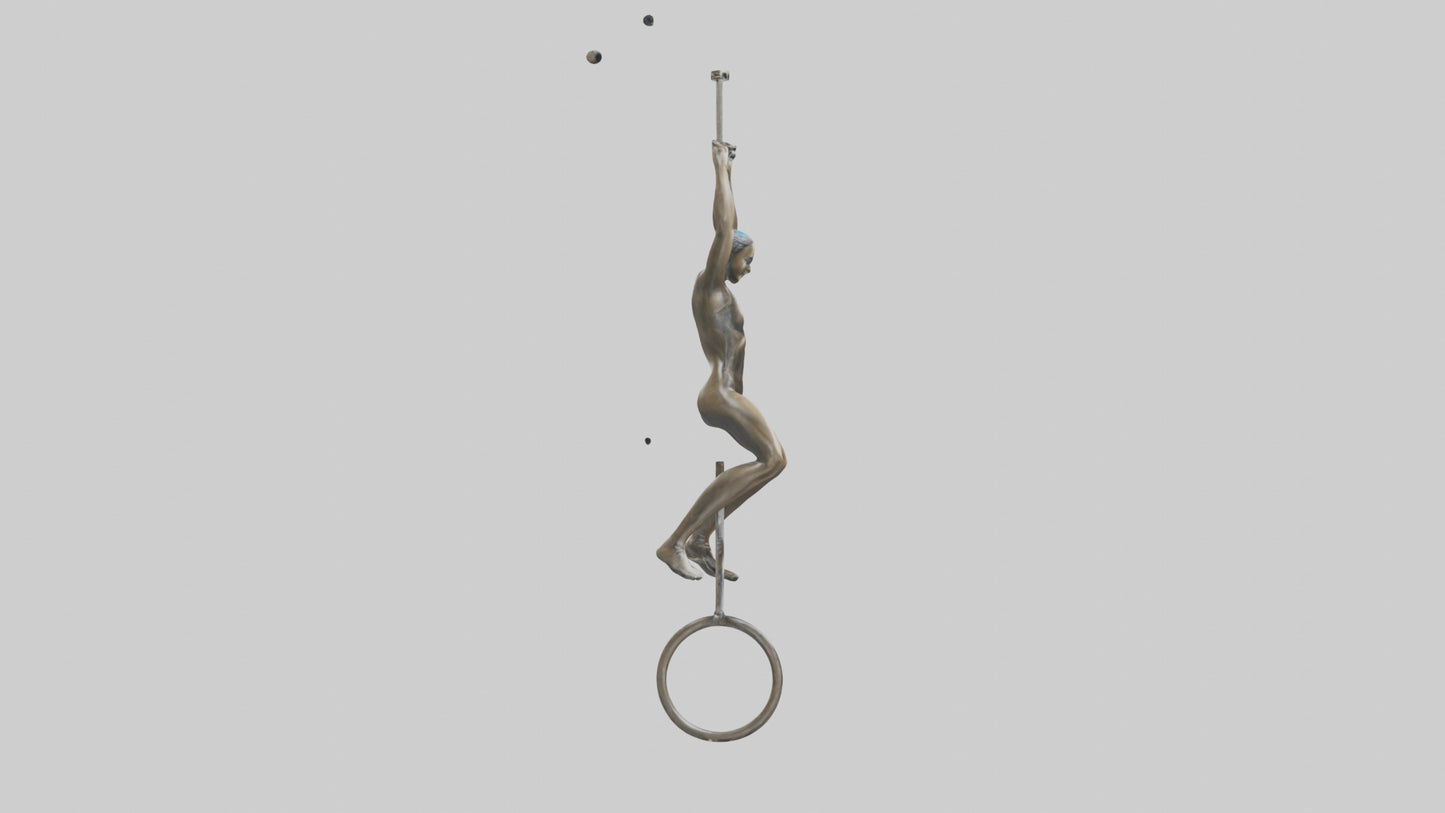 3D model Gymnast on Rings statue model VR / AR / low-poly