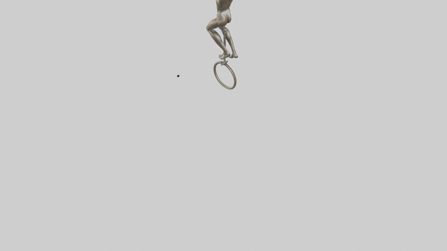 3D model Gymnast on Rings statue model VR / AR / low-poly