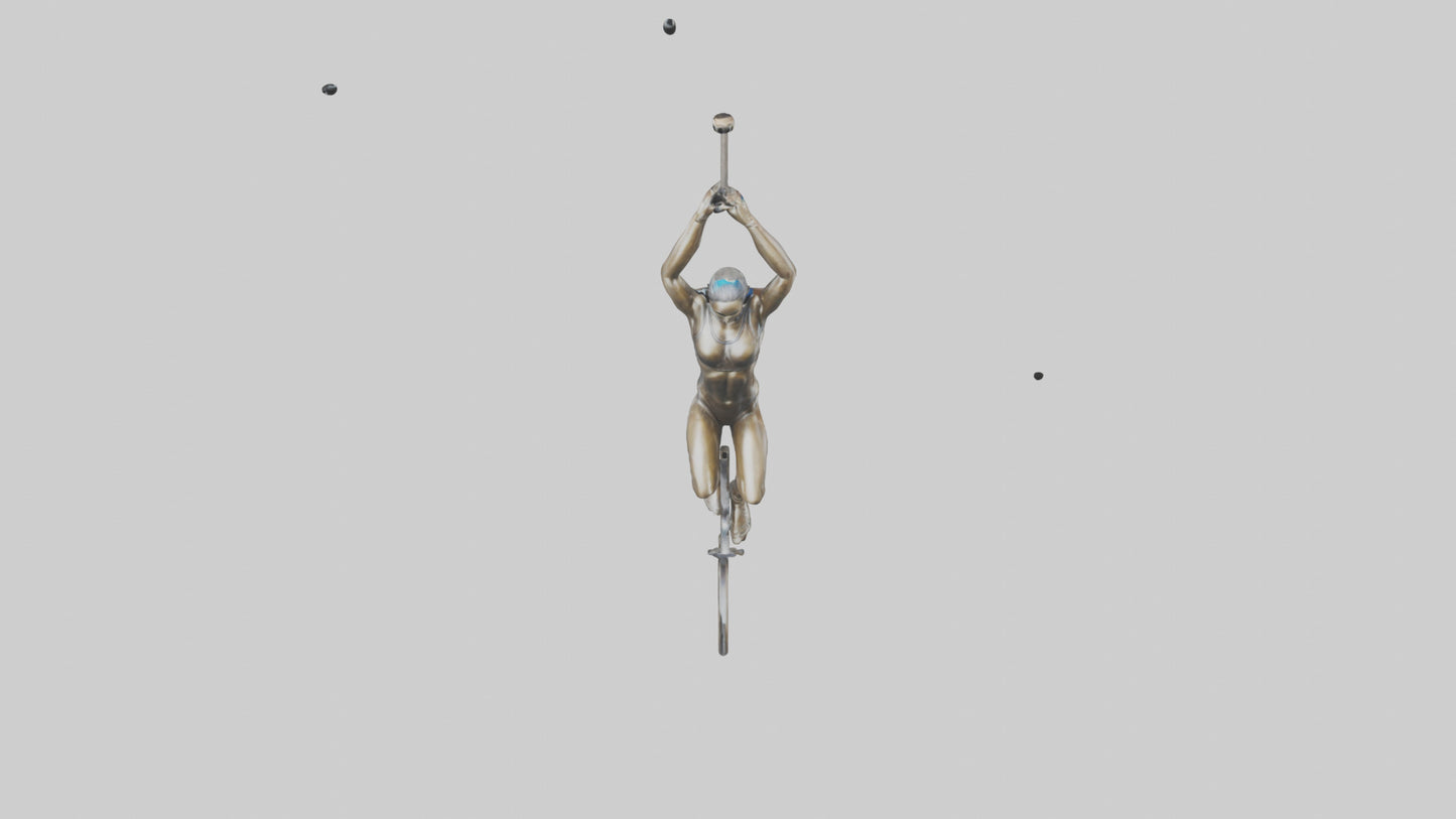 3D model Gymnast on Rings statue model VR / AR / low-poly