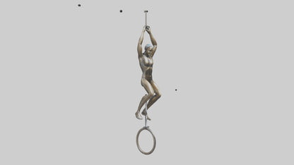 3D model Gymnast on Rings statue model VR / AR / low-poly