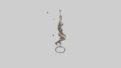 3D model Gymnast on Rings statue model VR / AR / low-poly