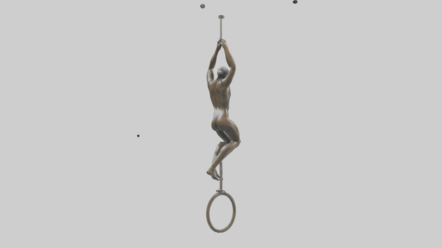 3D model Gymnast on Rings statue model VR / AR / low-poly