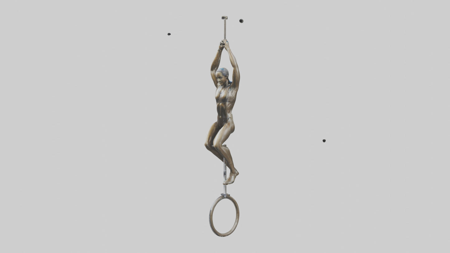 3D model Gymnast on Rings statue model VR / AR / low-poly
