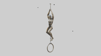 3D model Gymnast on Rings statue model VR / AR / low-poly