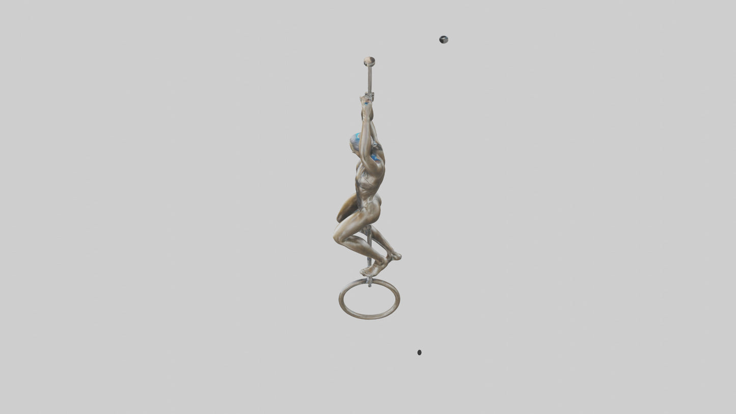 3D model Gymnast on Rings statue model VR / AR / low-poly