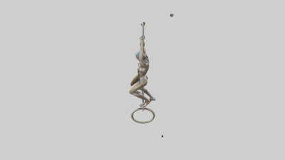 3D model Gymnast on Rings statue model VR / AR / low-poly