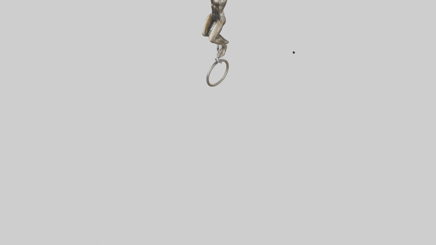 3D model Gymnast on Rings statue model VR / AR / low-poly