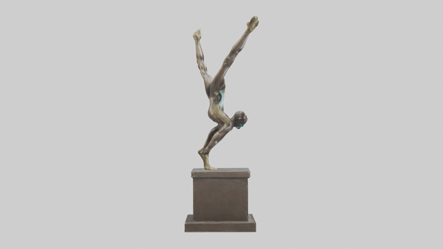 3D model Gymnast Performing a Flip statue model VR / AR / low-poly