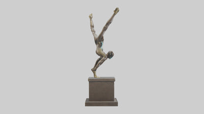 3D model Gymnast Performing a Flip statue model VR / AR / low-poly