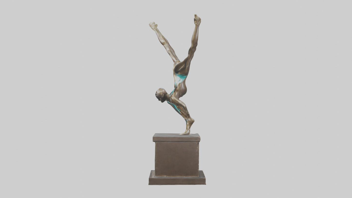 3D model Gymnast Performing a Flip statue model VR / AR / low-poly