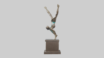 3D model Gymnast Performing a Flip statue model VR / AR / low-poly