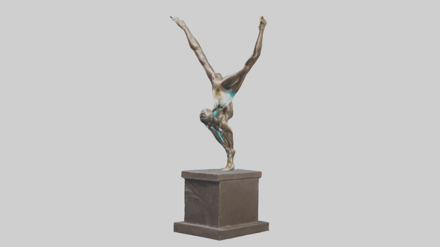 3D model Gymnast Performing a Flip statue model VR / AR / low-poly