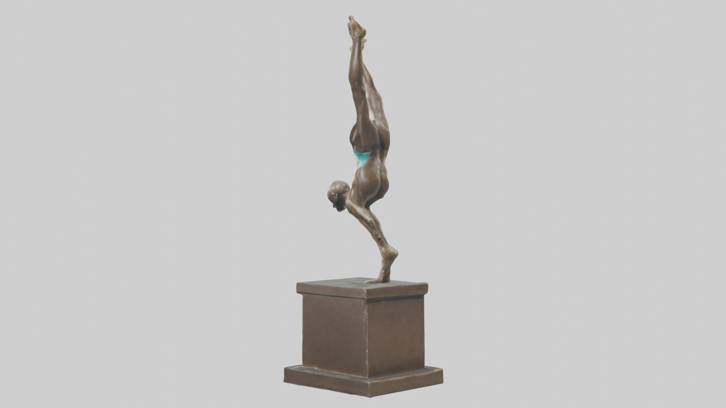 3D model Gymnast Performing a Flip statue model VR / AR / low-poly