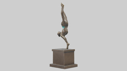 3D model Gymnast Performing a Flip statue model VR / AR / low-poly