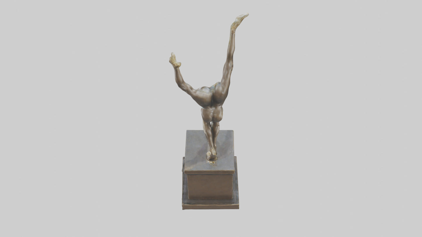 3D model Gymnast Performing a Flip statue model VR / AR / low-poly