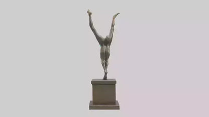 3D model Gymnast Performing a Flip statue model VR / AR / low-poly
