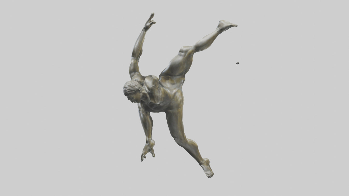 3D model Gymnast Tumbling statue model VR / AR / low-poly