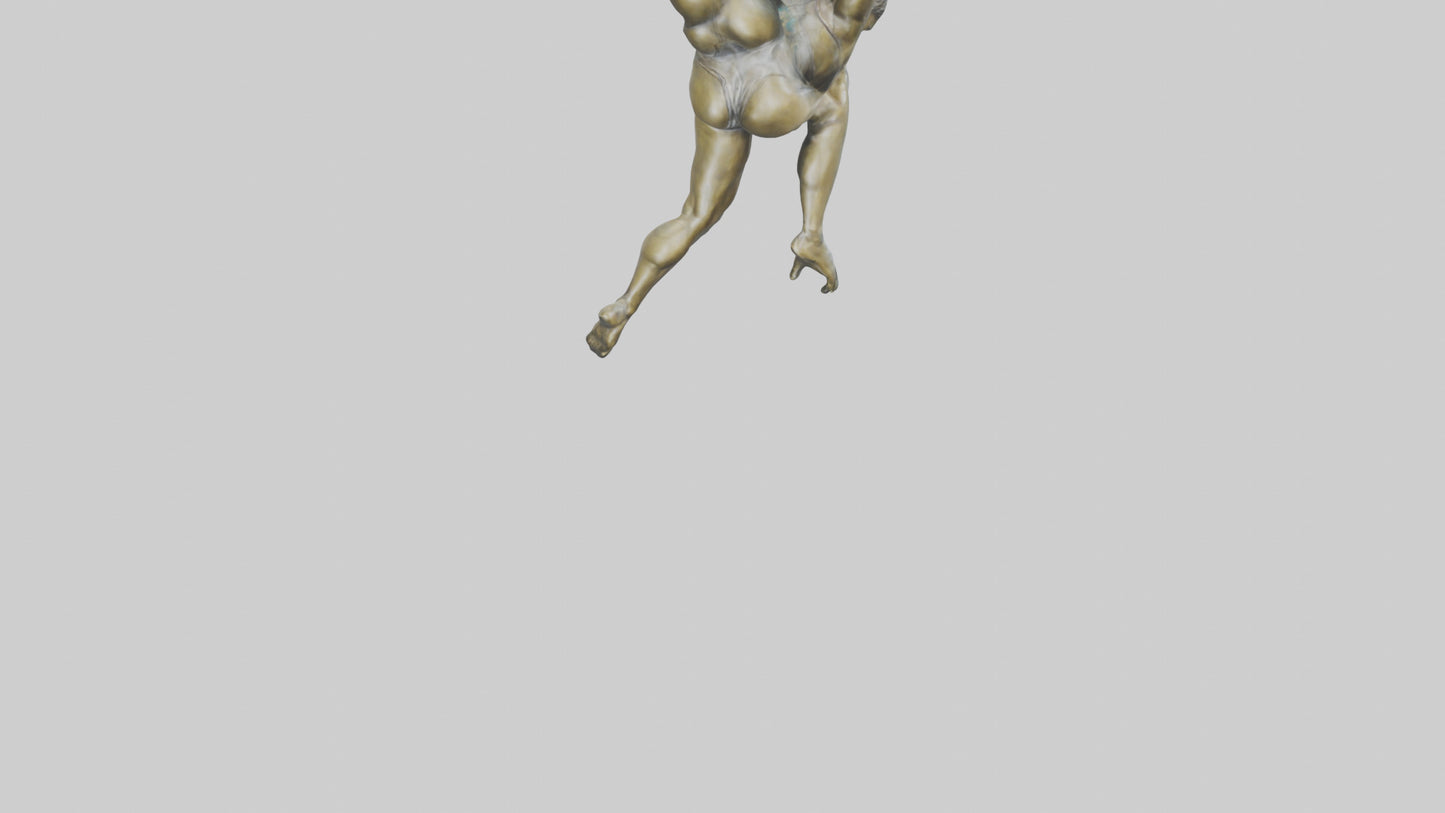3D model Gymnast Tumbling statue model VR / AR / low-poly