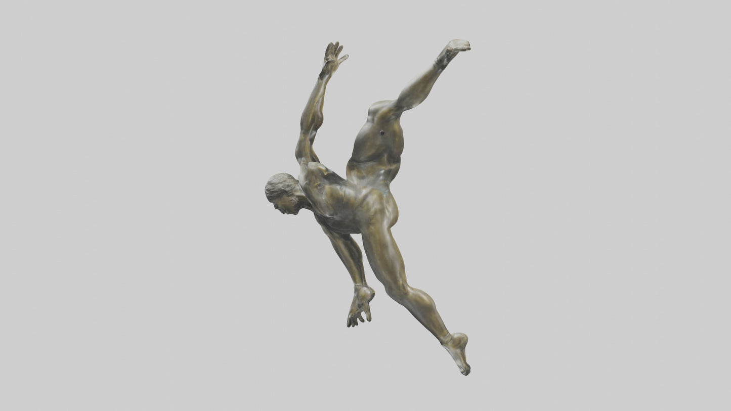 3D model Gymnast Tumbling statue model VR / AR / low-poly