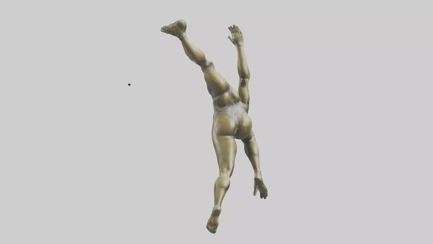 3D model Gymnast Tumbling statue model VR / AR / low-poly