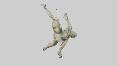 3D model Gymnast Tumbling statue model VR / AR / low-poly