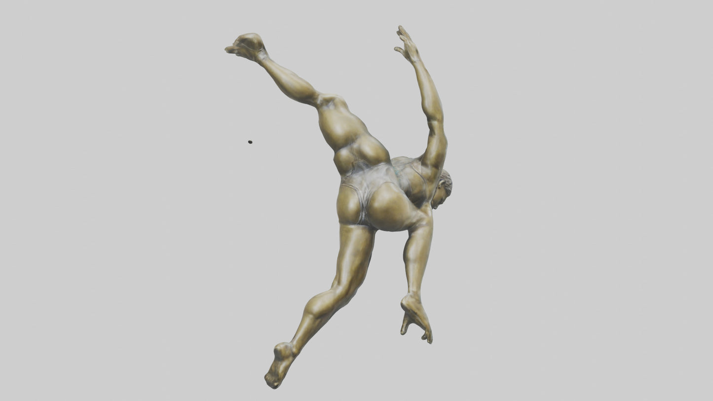 3D model Gymnast Tumbling statue model VR / AR / low-poly