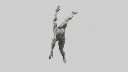 3D model Gymnast Tumbling statue model VR / AR / low-poly