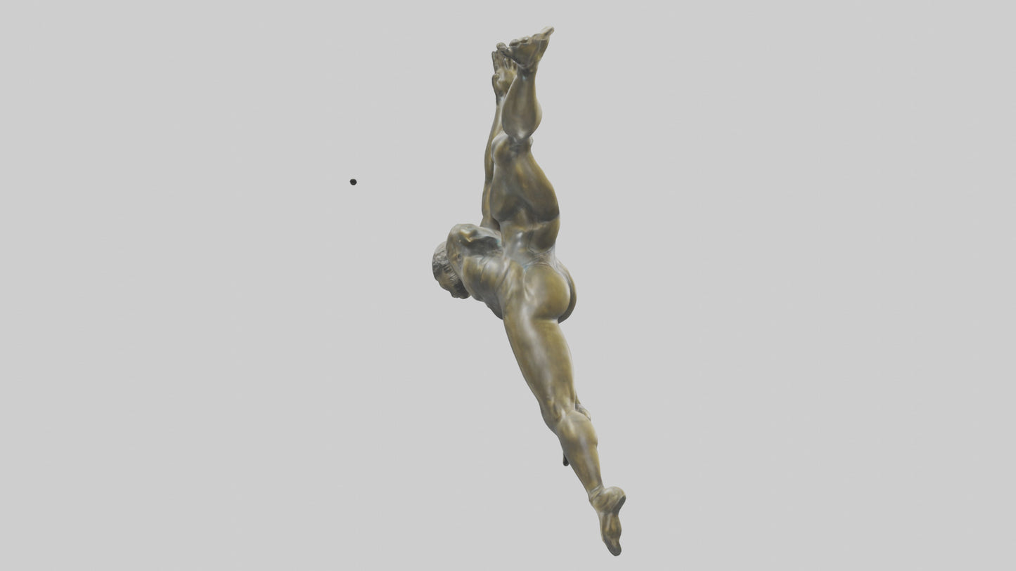 3D model Gymnast Tumbling statue model VR / AR / low-poly