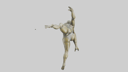 3D model Gymnast Tumbling statue model VR / AR / low-poly