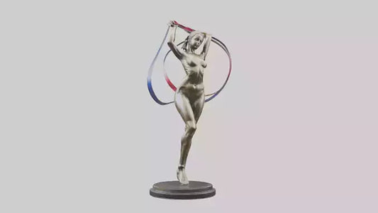 Gymnast with Ribbon statue model VR / AR / low-poly