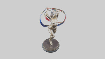 Gymnast with Ribbon statue model VR / AR / low-poly
