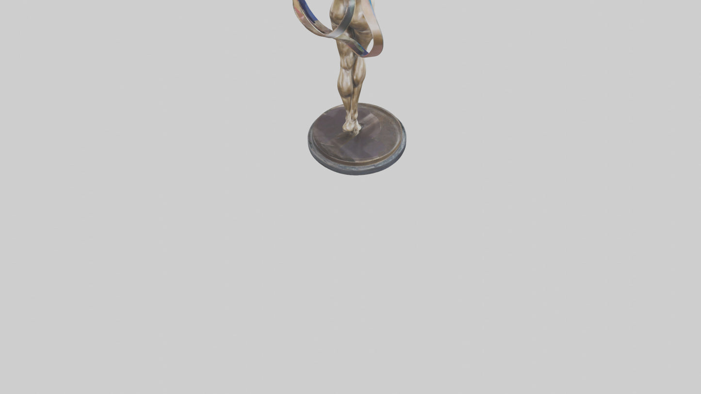 Gymnast with Ribbon statue model VR / AR / low-poly