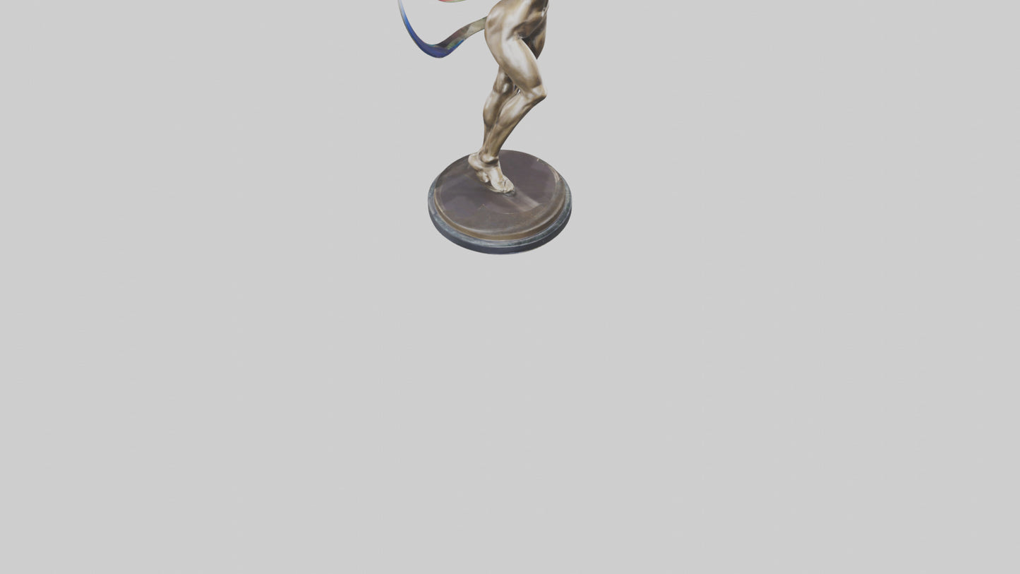Gymnast with Ribbon statue model VR / AR / low-poly