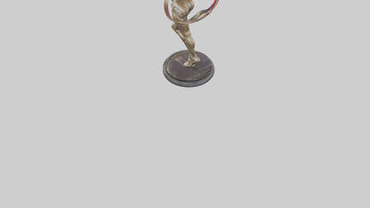 Gymnast with Ribbon statue model VR / AR / low-poly