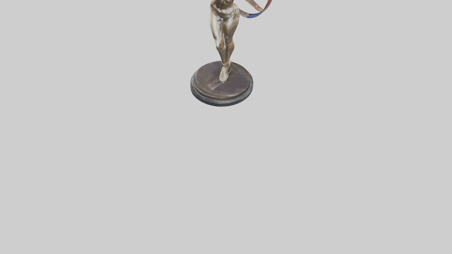 Gymnast with Ribbon statue model VR / AR / low-poly