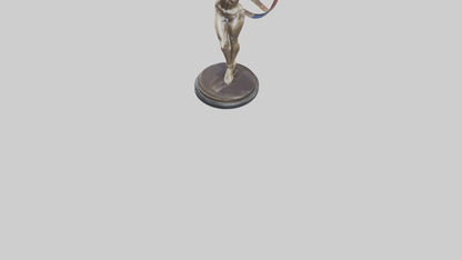 Gymnast with Ribbon statue model VR / AR / low-poly