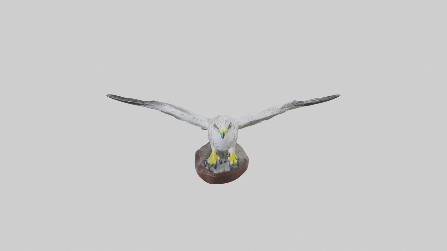 3D model Gyrfalcon statue model VR / AR / low-poly