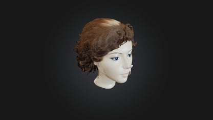 3D model hair wig  VR / AR / low-poly