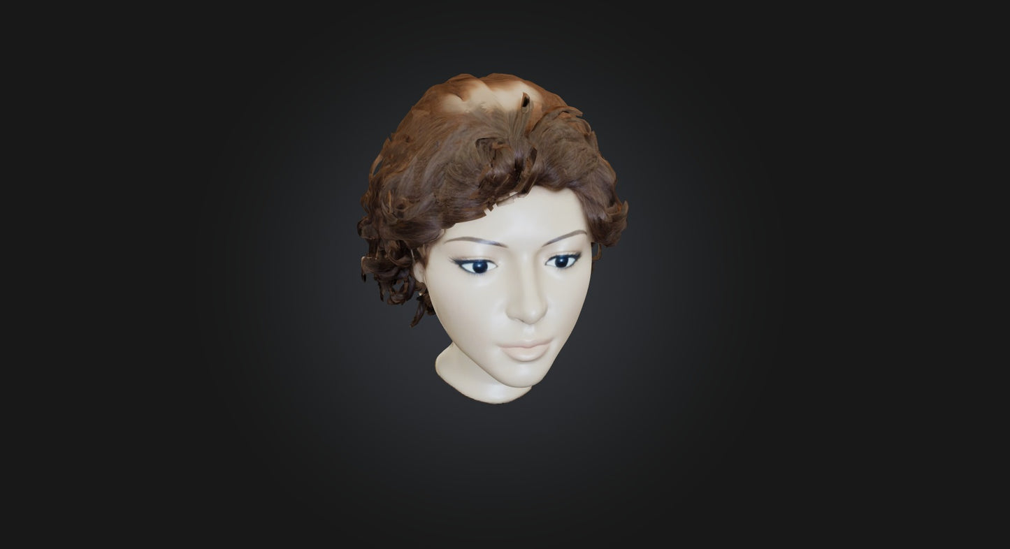 3D model hair wig  VR / AR / low-poly
