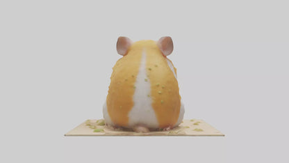 3D model Hamster eating seeds model VR / AR / low-poly