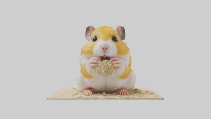 3D model Hamster eating seeds model VR / AR / low-poly