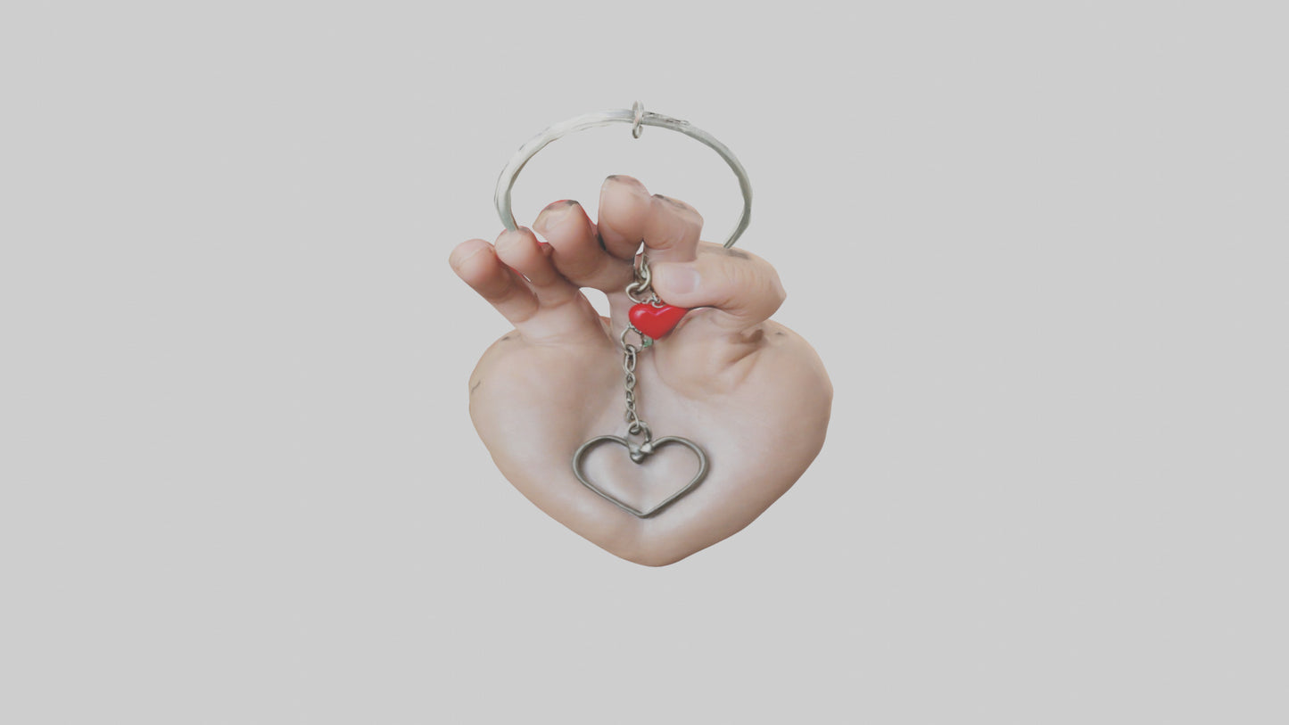 3D model Hand heart keychain model VR / AR / low-poly