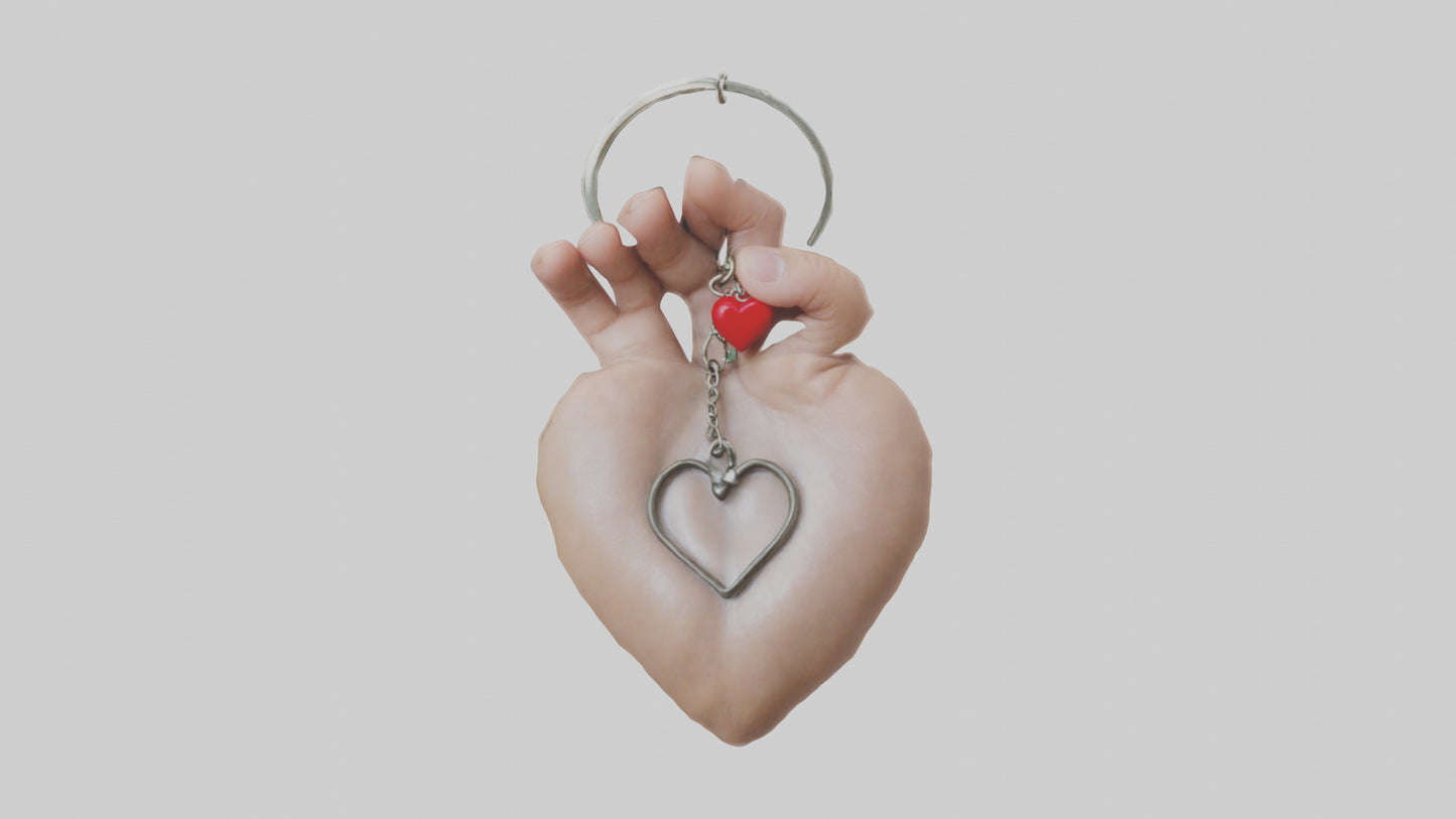 3D model Hand heart keychain model VR / AR / low-poly