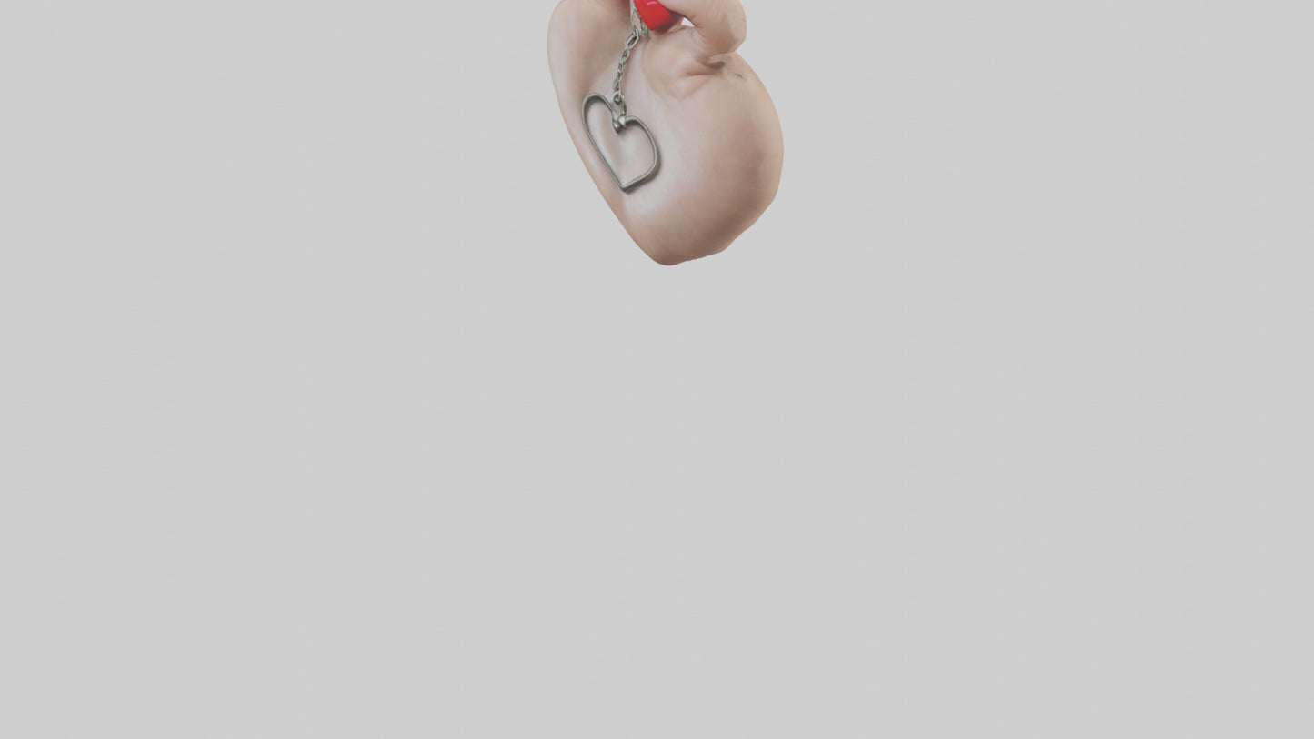 3D model Hand heart keychain model VR / AR / low-poly